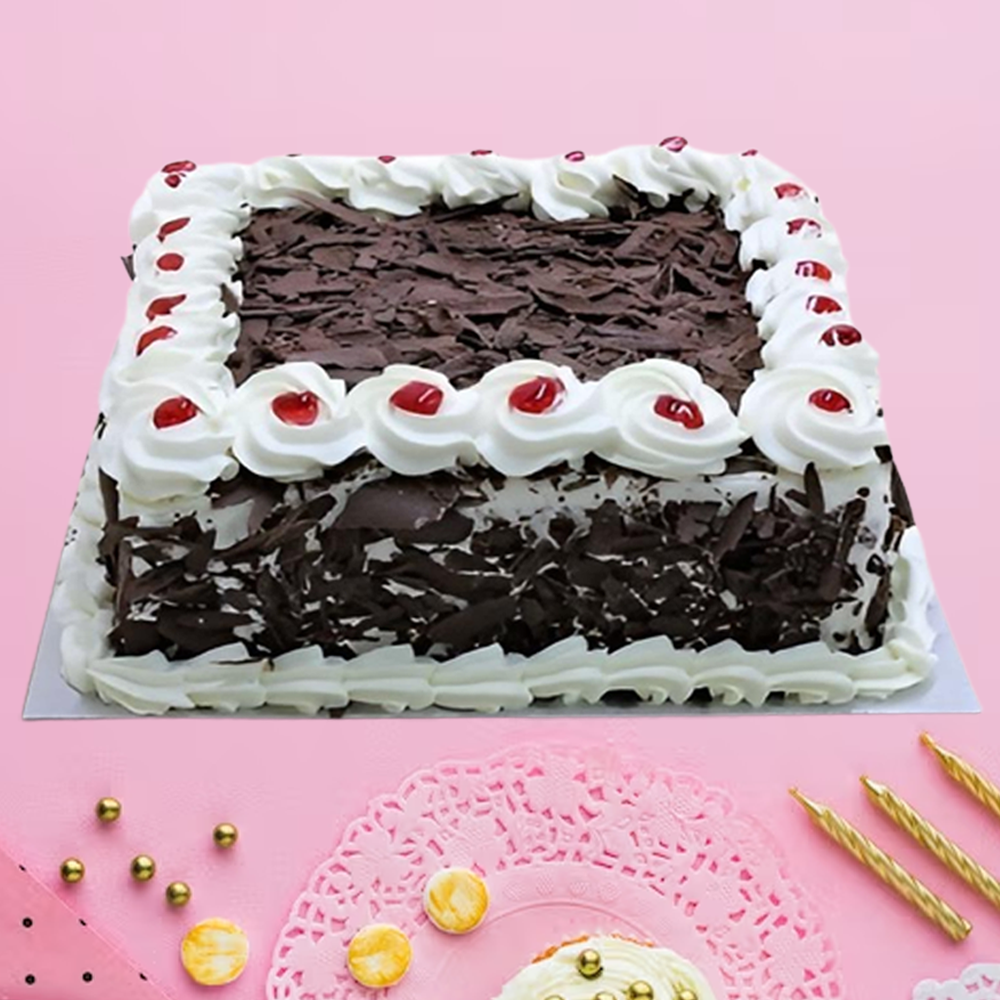 Black Forest Square Shape Cake clickere Clickere