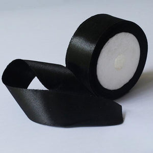 Satin Ribbon Black 1 Inch x 10 Meters