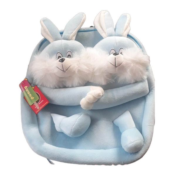 Double Face Rabbit School Blue Bag for Nursery 29 Kids Cartoon Baby