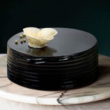 White Flower Black Chocolate Truffle Cake