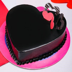 Pink Heart Shaped Chocolate Cake