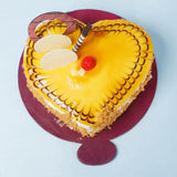 Yellow Butterscotch Heart Shape Cake