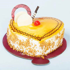 Yellow Butterscotch Heart Shape Cake