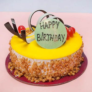 Yellowish Birthday Butterscotch Cake
