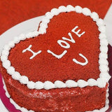 Lovely Red Velvet Heart Shape Cake