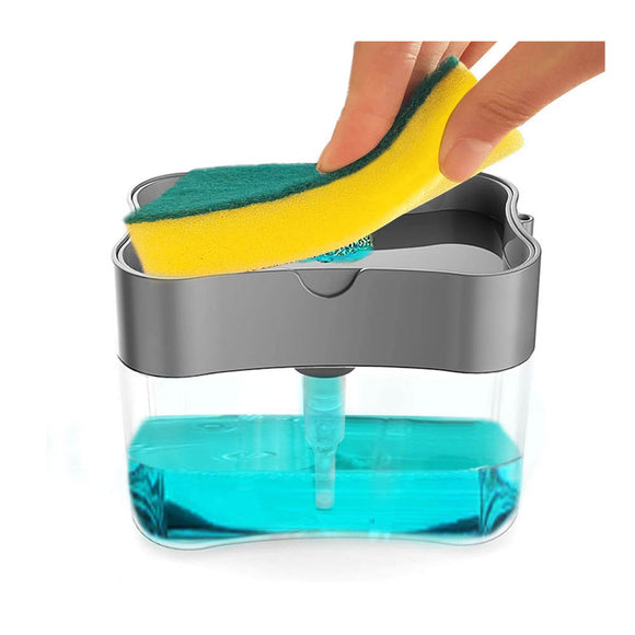 2-in-1 Soap Dispenser For Kitchen and Sponge Holder