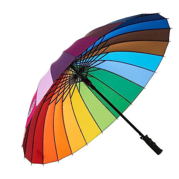 Manual Open Rainbow Windproof Umbrella