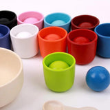Wooden Colour Sorting Toy Matching Counting Preschool Montessori Toys with Sorting Cups & Balls