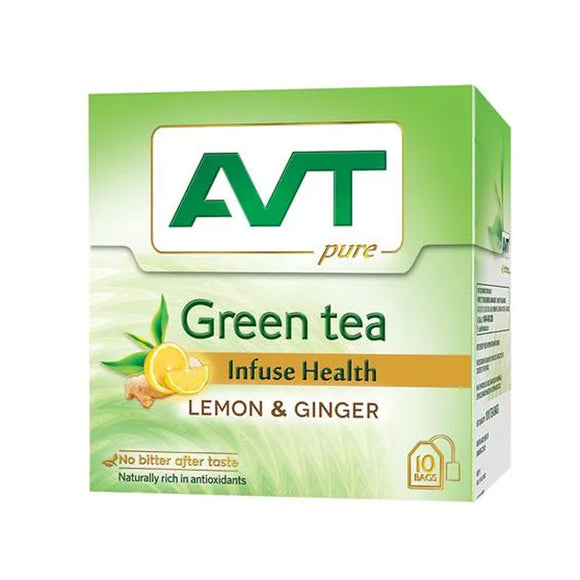 AVT Green Tea - Lemon & Ginger (10 Bags) - ஏ‌வி‌டி க்ரீன் டீ லெமன் & ஜிஞ்சர்