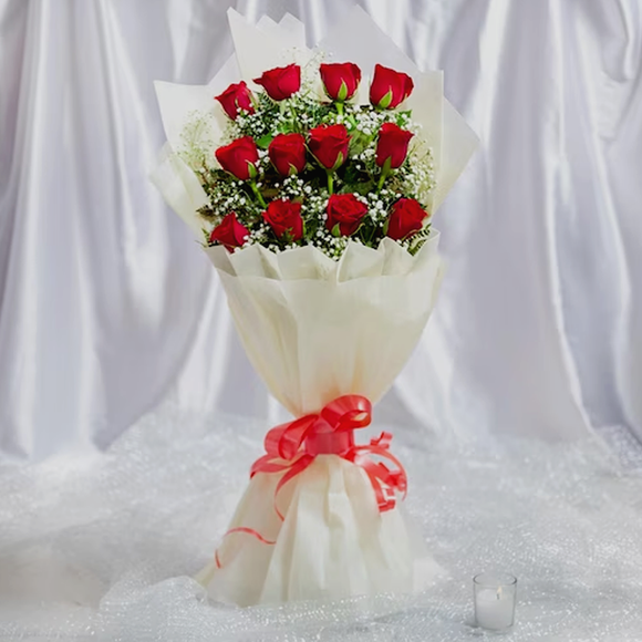 Classic Aura Red Roses Bouquet