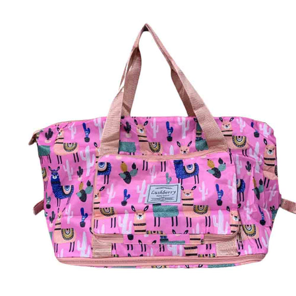 Trendy Hongfu Printed Foldable Travel Bag, Pink Model 3