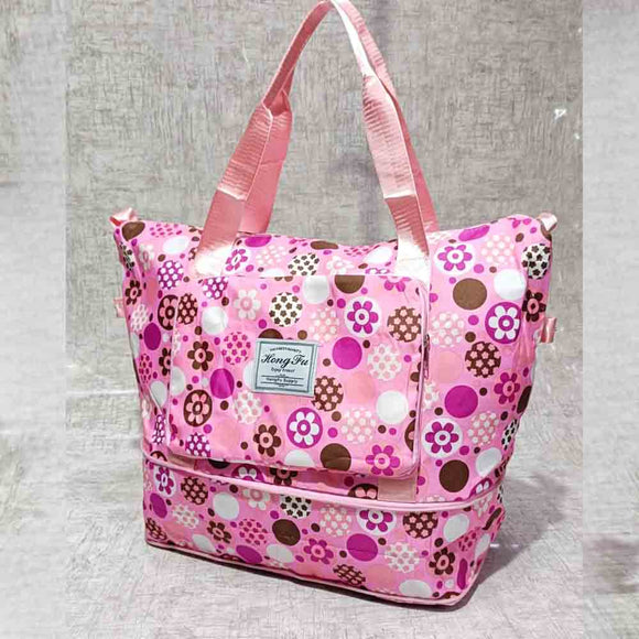 Trendy Hongfu Printed Foldable Travel Bag, Pink Model 1