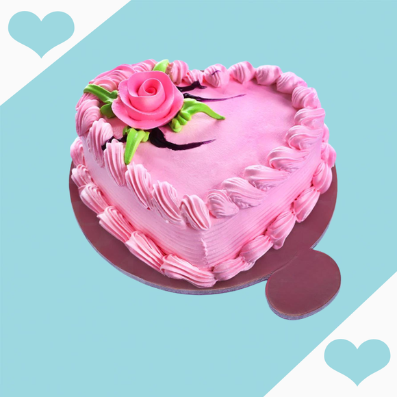 Strawberry Cake Heart Shape Cake