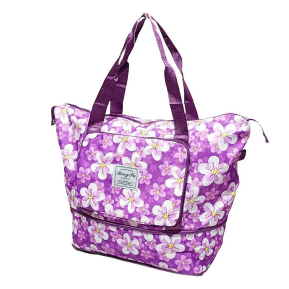 Trendy Hongfu Printed Foldable Travel Bag, Violet