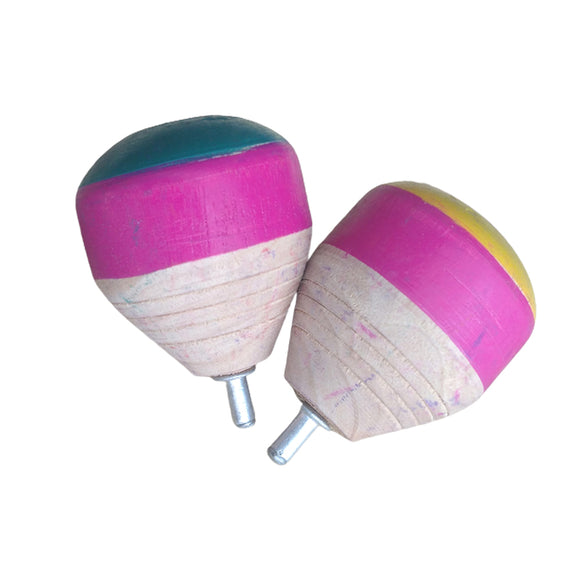 Little toon Traditional Wooden Spinning Tops / Pambaram With Thread(Pack Of 2)