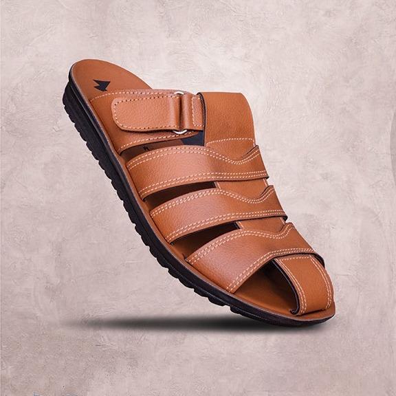 Mocca Plus Men's Full Cover Shoe Type Slipper - Tan Color N 8050