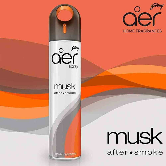 Godrej Aer Spray Musk Home & Car Freshener Spray, Long Lasting Fragrance - 220ml