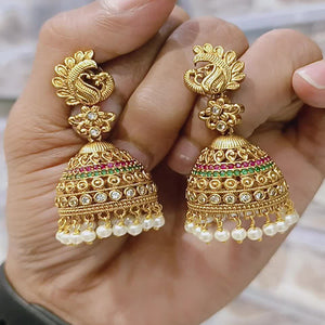 Elegant CZ Jhumka Earrings set Different White Stone Fixing For Women