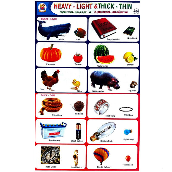 Heavy - Light & Thick - Thin School Project Chart Stickers