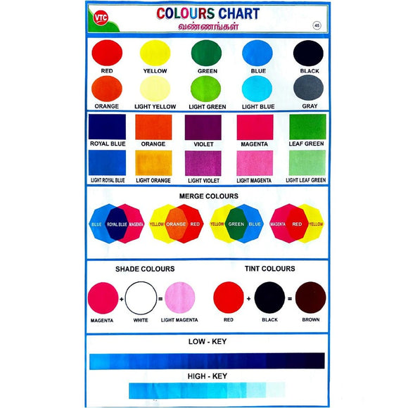 Colours Chart School Project Chart Stickers