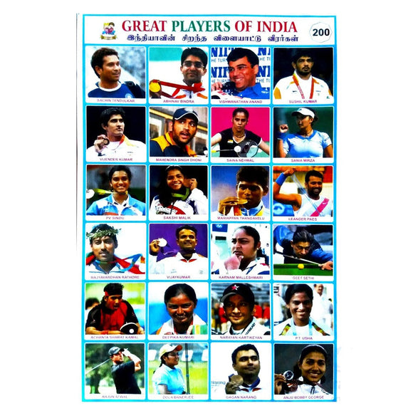 Great Players Of India  School Project Chart Stickers