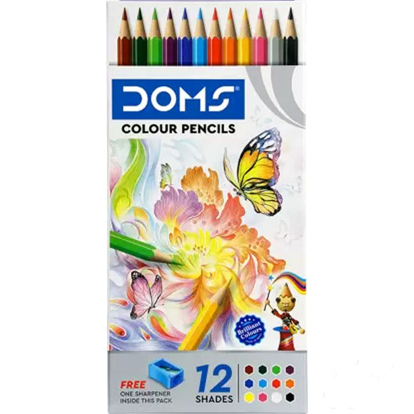 Doms Normal Shaped 12 Shades Color Pencils