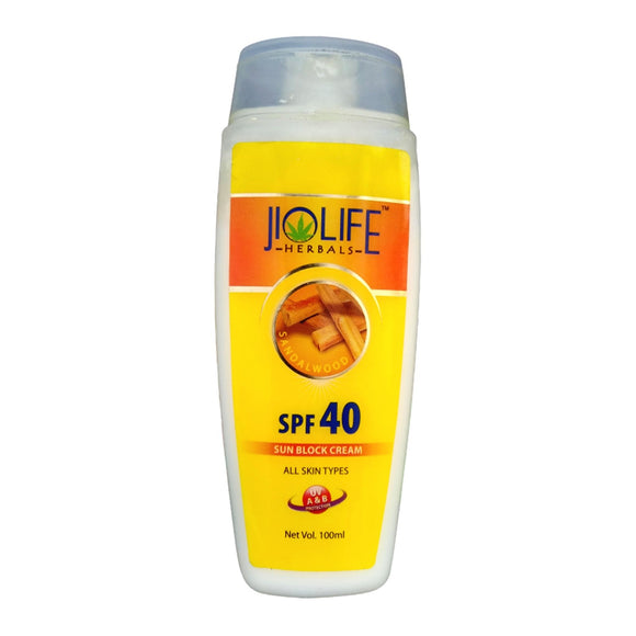 Jio LifeHerbals Sun Block Cream - Sandalwood SPF40 - 100 ml