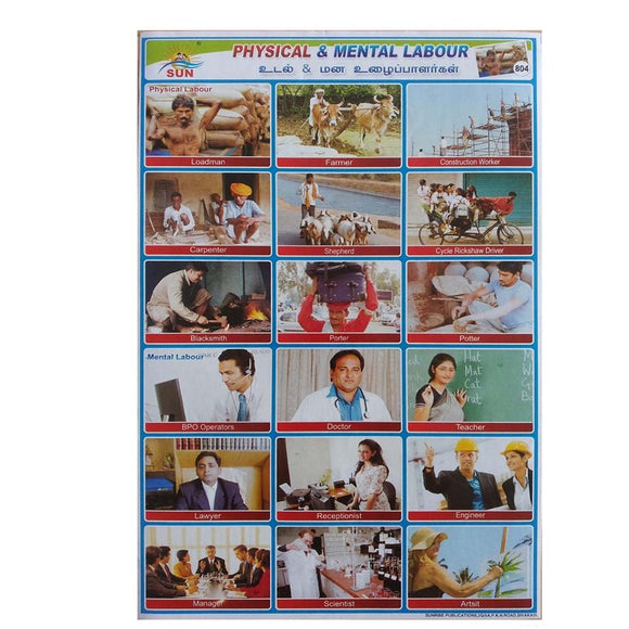 Physical and Mental Labour School Project Chart Stickers