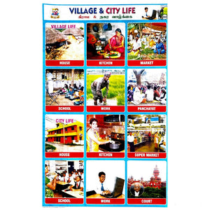 Village & City Life School Project Chart Stickers