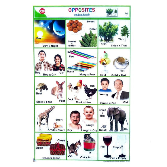 Opposites School Project Chart Stickers