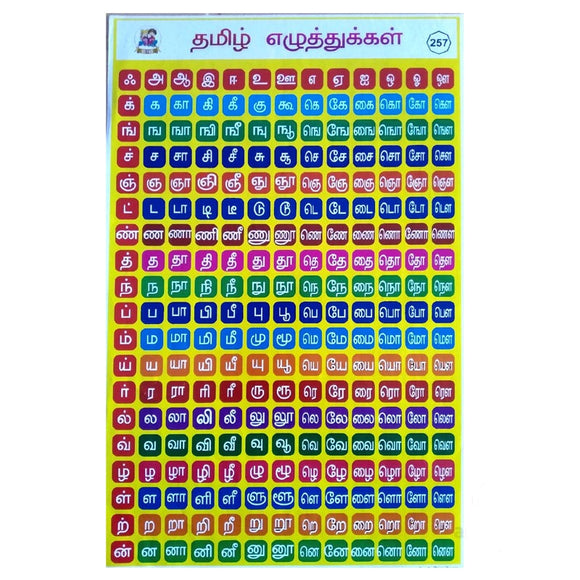 Tamil Letters | தமிழ் எழுத்துக்கள் School Project Chart Stickers