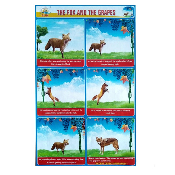 The Fox And The Grapes Story School Project Chart Stickers