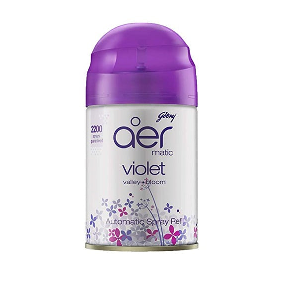 Godrej aer Matic Violet Valley Bloom Refill Automatic Air Freshener with Flexi Control Lasts up to 60 Days, 225 ml