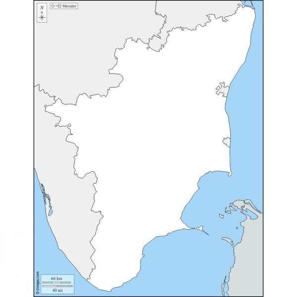 Tamilnadu Outline Map - Clickere.in