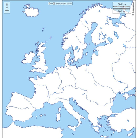Europe River Map