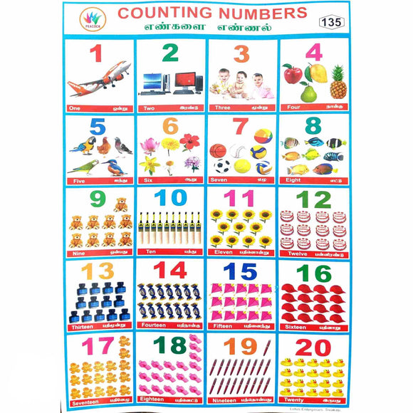 Counting Numbers School Project Chart Stickers