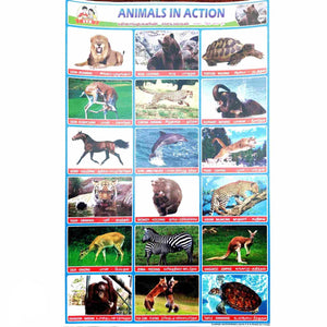 Animals in Action School Project Chart Stickers