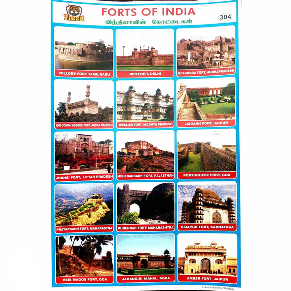 Forts of India School Project Chart Stickers
