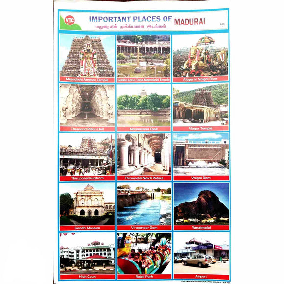Important Places of Madurai School Project Chart Stickers
