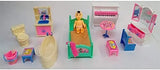 Pretty House Baby Playset Doll Portable Sets with Small House 20 Accessories for Girl Kids