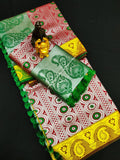 Bridal Fancy Samuthrika / Vasthrakala Style Wedding type Silk Saree For Women | Green & Pink