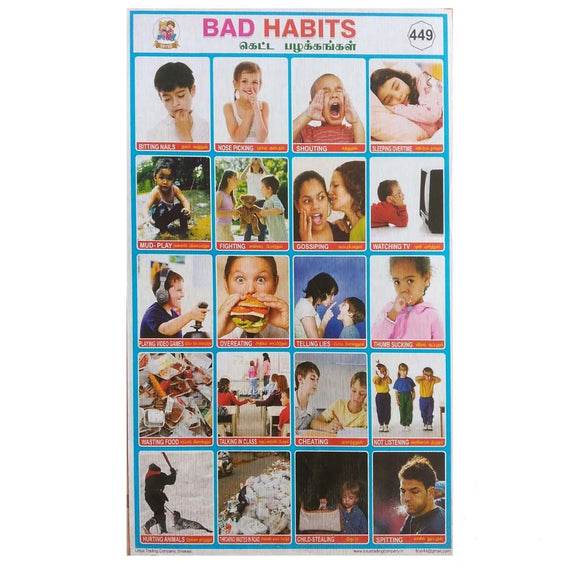 Bad Habits school Project Chart Stickers